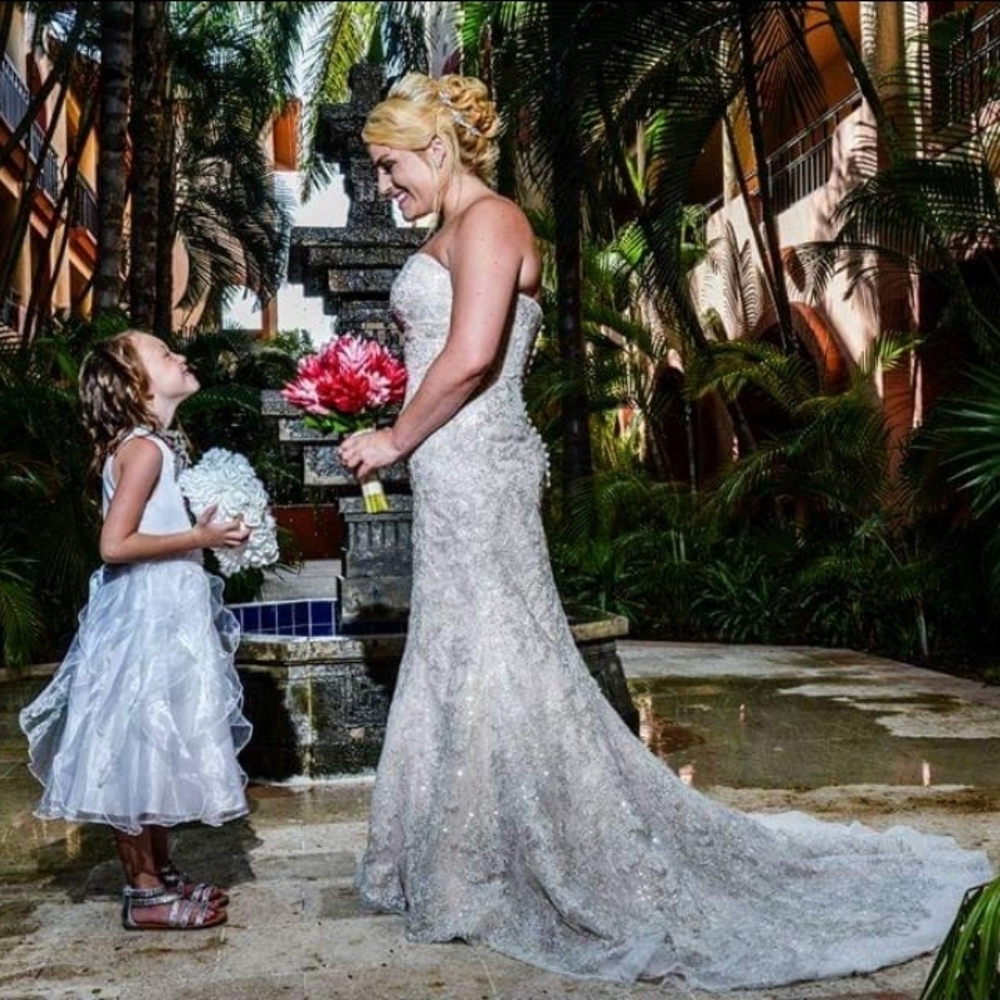 Champagne Sequence Wedding Dress - FREE SHIPPING